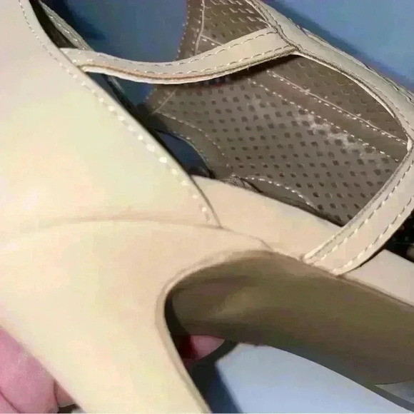 NEW Qupid Gladiator lace up nude peep toe mesh suede 4.5” heels women size 7 - Picture 9 of 15